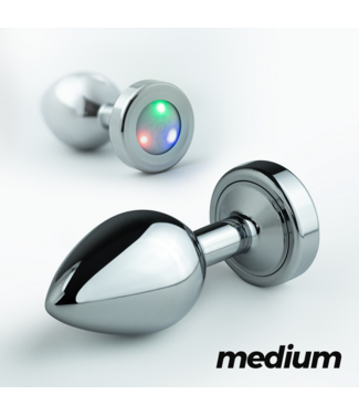 Crushious Borealis LED Metall-Analplug 8,5 cm – Silber, 3 Leuchtmodi, für Anfänger