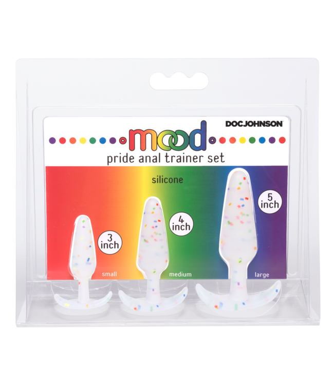 Doc Johnson Regenbogen Anal-Trainer-Set aus Silikon | 3 Größen für Komfort