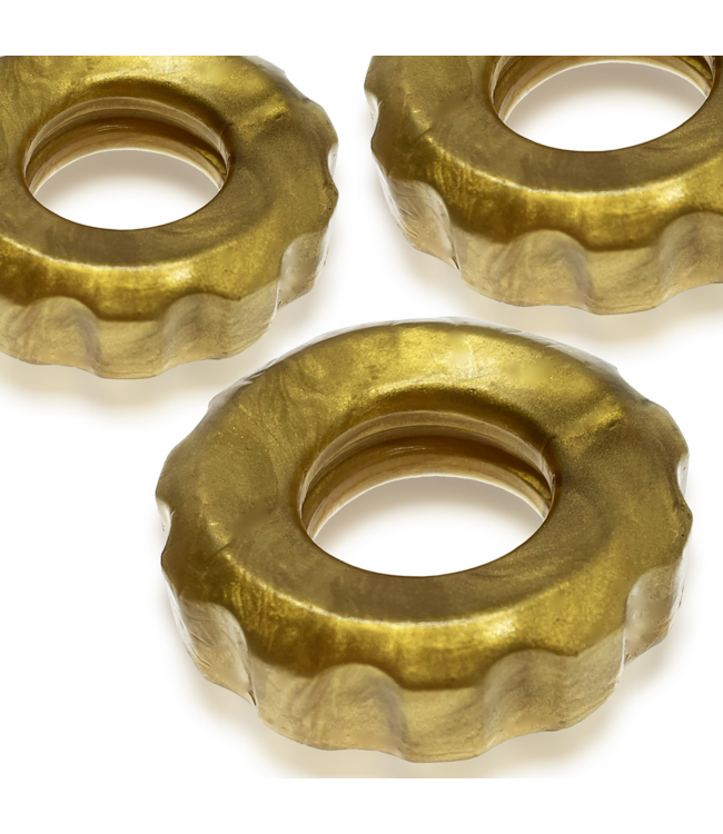 Hunkyjunk Super Huj 3er-Pack Dehnbare Cockringe Bronze Metallic für Intensiv-Stimulation