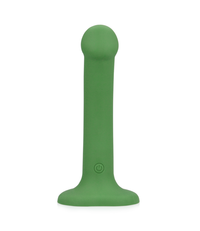 Loveline Compacte Bosgroene Siliconen Vibrerende Dildo Geschikt Voor Harnassen - Loveline