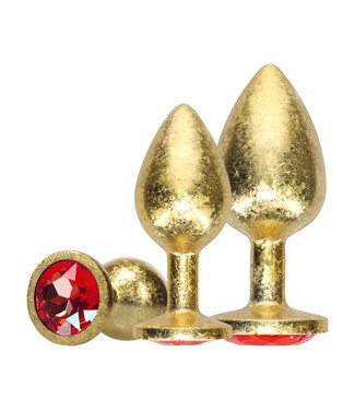Ouch! Ouch! by Shots Gouden Aluminium Anale Plug Set 3-Delig Met Juwelen
