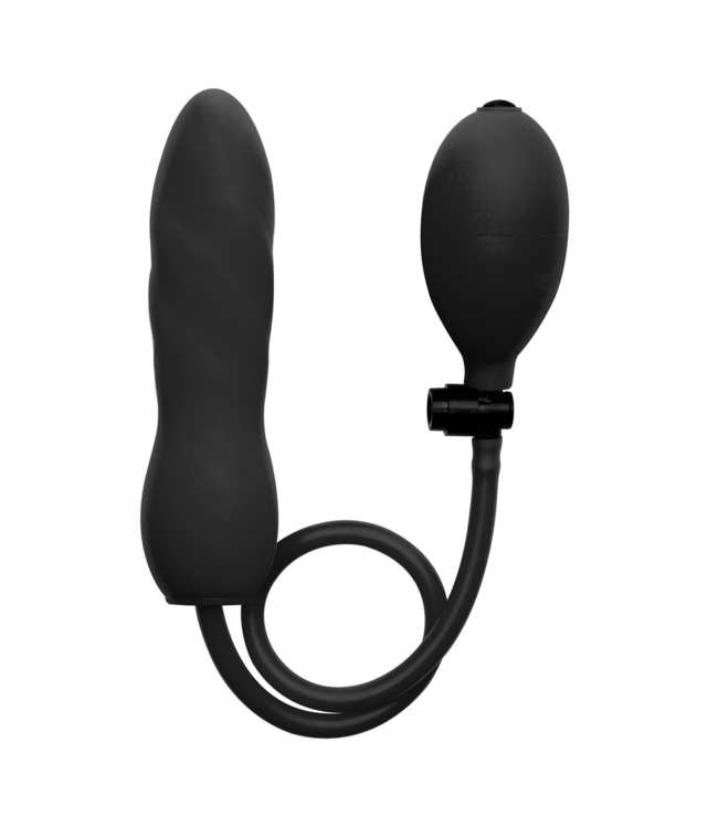 Ouch! Opblaasbare Silicone Dildo Twist 14 cm Met Drukknop Voor Intense Stimulatie
