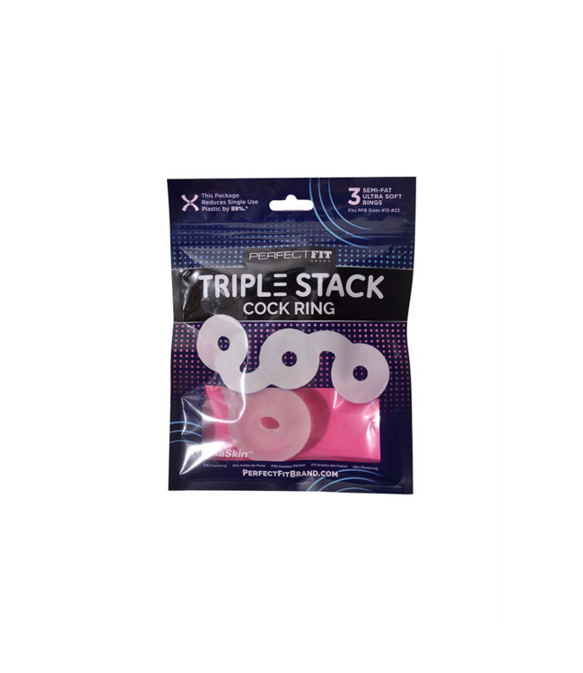 PerfectFitBrand Triple Stack SilaSkin Cock Rings for Ultimate Comfort & Sensation