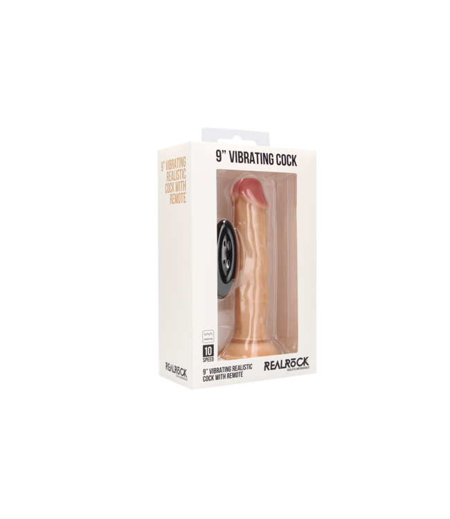 RealRock RealRock Vibrerende Realistische Dildo 21,5 cm Met Zuignap Rubber