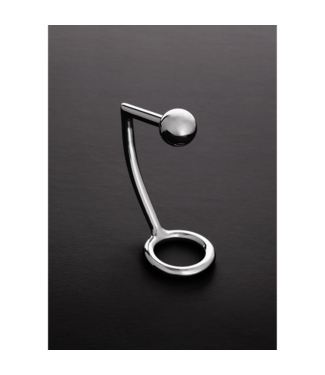 Steel by Shots Stylish Stainless Steel Cock Ring with Removable Anal Ball for Comfort