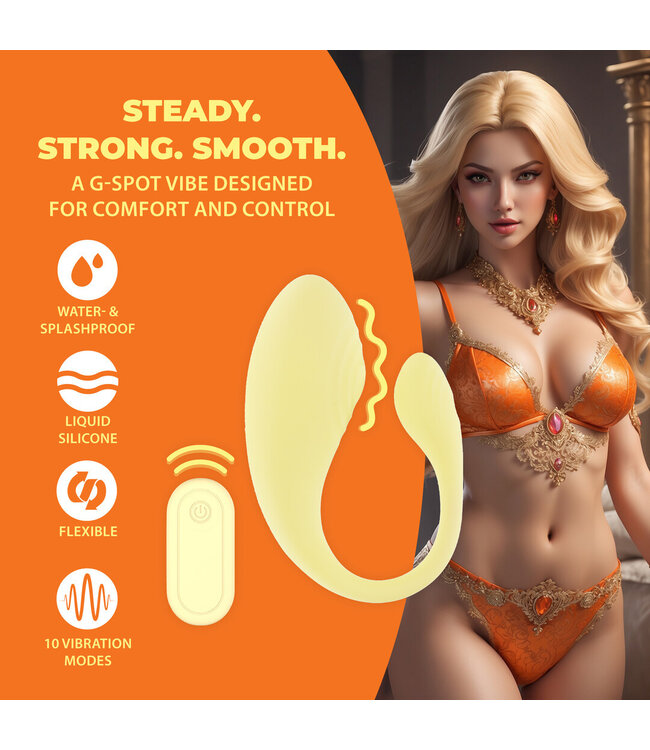 Loveline Loveline G-Punkt-Vibrator Gelb mit Fernbedienung | 10 Vibrationen