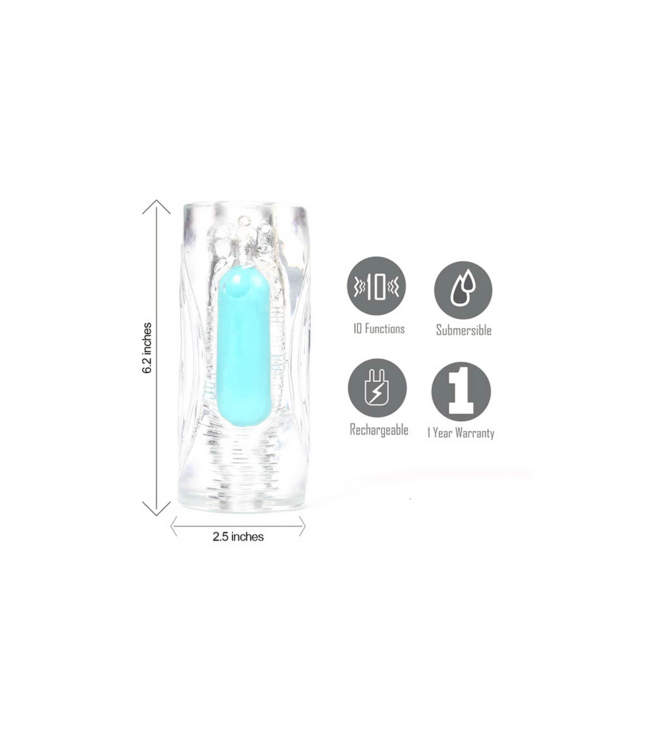Maiatoys Aster Rechargeable Male Masturbator with 10-Function Bullet Pleasure