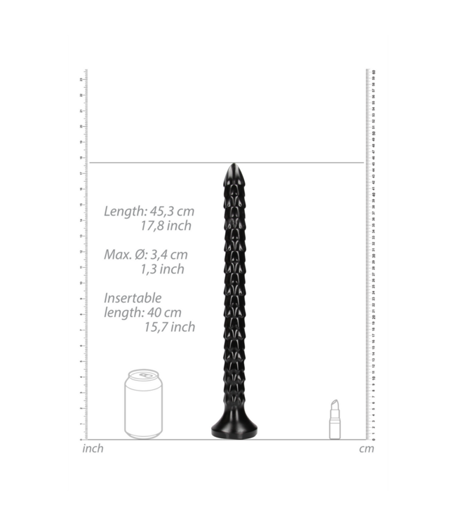 Ouch! Flexible Anal Snake 45 cm Met 3 Texturen En Sterke Zuignap