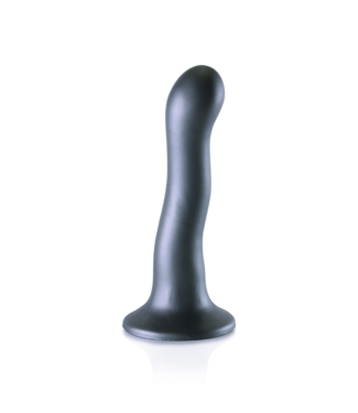 Ouch! Ultra Soft 17cm Gunmetal Curvy G-Spot Dildo with Suction Cup
