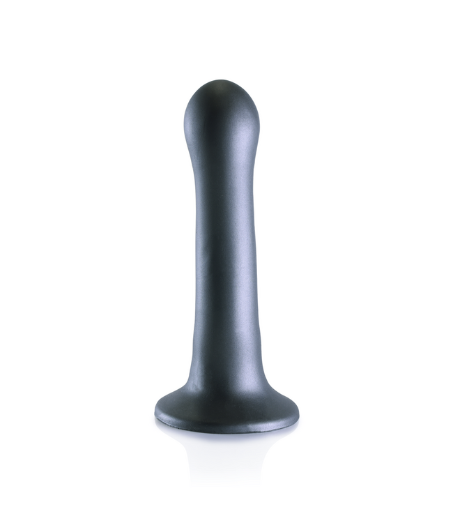 Ouch! Ultra Soft 17cm Gunmetal Curvy G-Spot Dildo with Suction Cup