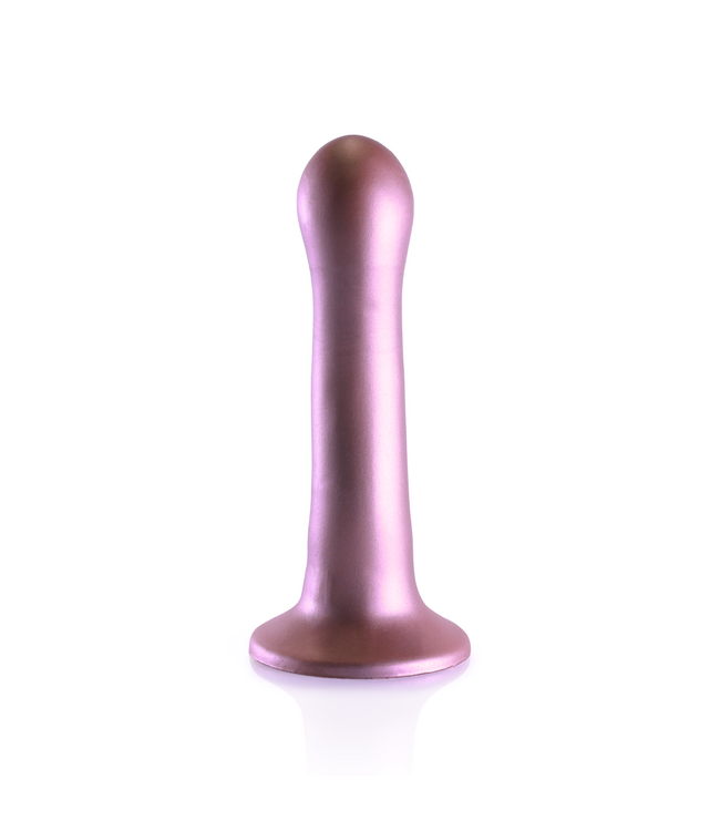 Ouch! Ultraweicher 17 cm Curvy G-Punkt-Dildo Roségold mit Saugnapf