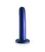Ouch! Weicher Silikon-G-Punkt-Dildo 6,2 cm - Metallic-Blau mit Saugnapf