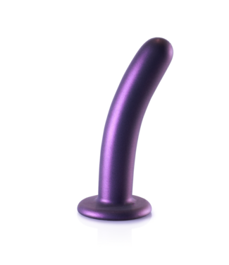 Ouch! Metallic Purple Silicone G-Spot Dildo - 14.5 cm with Suction Cup
