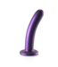 Ouch! Weicher 14,5 cm Silikon-G-Punkt-Dildo in Metallic-Lila mit Saugnapf