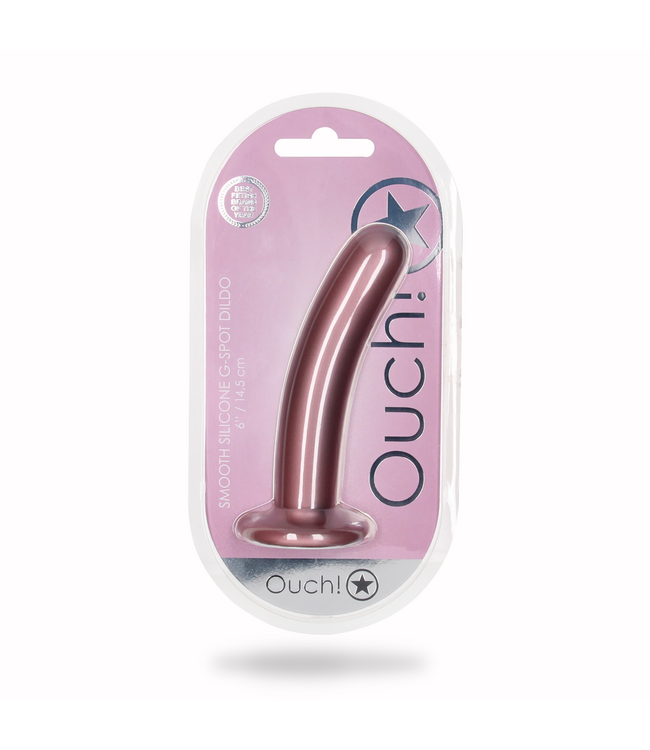 Ouch! Luxurious 6.2cm Rose Gold Silicone G-Spot Dildo with Suction Cup