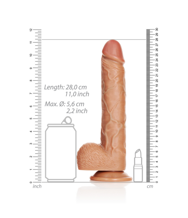 RealRock Rechtdoor Realistischer Dildo 11,5 cm mit Saugnapf für intensiven Spaß