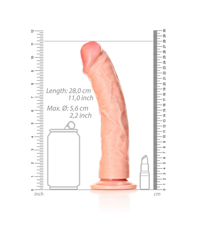 RealRock G-Spot Curve Realistische Dildo 25,5 cm Met Zuignap En Realistisch Design