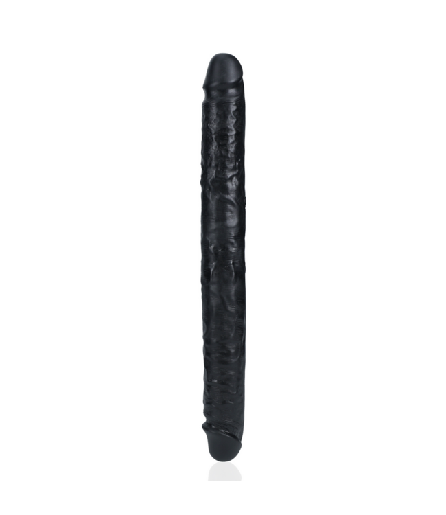RealRock Realistischer Doppelseitiger Dildo 35,6 cm – Intensives Gefühl Schwarz