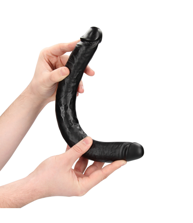 RealRock RealRock Dubbelzijdige Dildo 35,6 cm Met Realistische Textuur Zwart