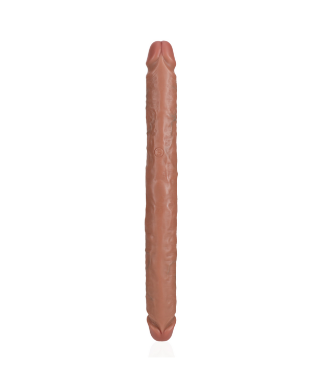 RealRock RealRock Dubbelzijdige Dildo 35,6 cm Bruin Met Realistische Aders