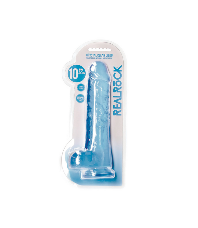 RealRock Crystal Clear RealRock Dildo Met Realistische Ballen En Sterke Zuignap 28cm