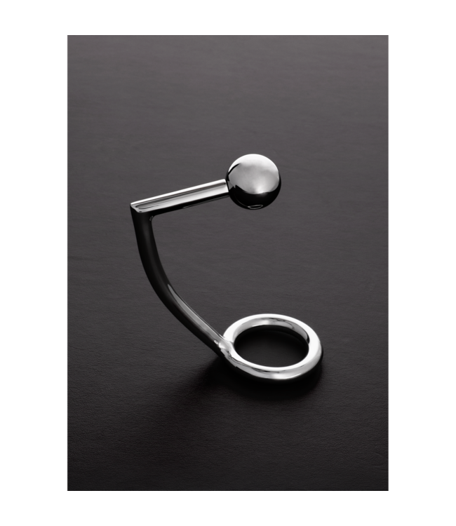 Steel by Shots Polished Stainless Steel Cock Ring with Removable Anal Ball for Comfort