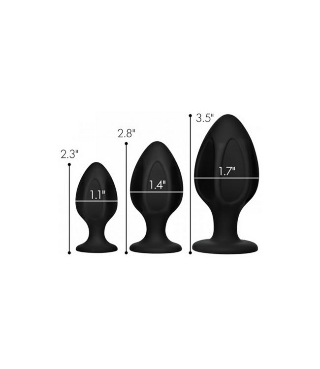 XR Brands Silicone Stellar Anal Trainer Set 3-delig – Zachte Flexibele Pluggen 8cm