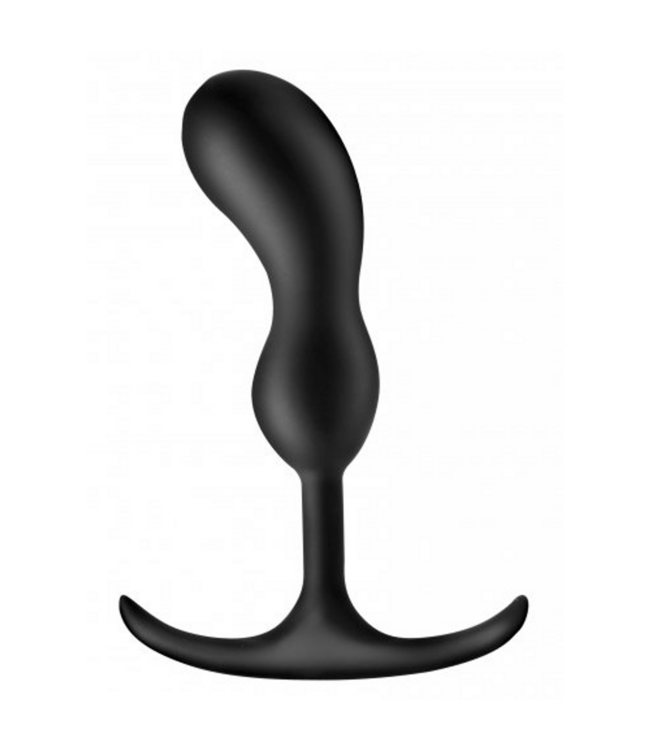 XR Brands Premium Silicone Weighted Prostate Plug - Small, Comfortable & Curved