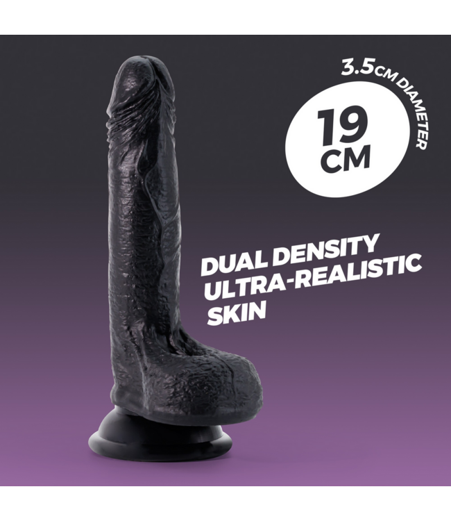 Crushious Crushious Realistische Zwarte Vloeibare Siliconen Dildo 19 cm Met Zuignap