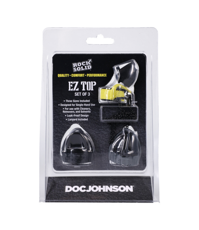 Doc Johnson EZ Top 3-Pack Leak-Proof Caps – Must-Have Bedside Accessory