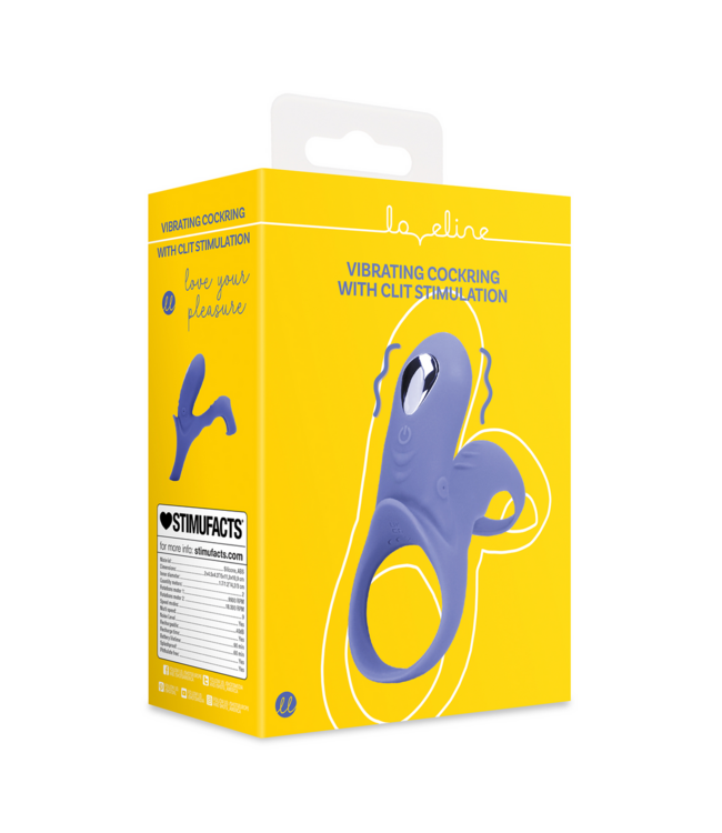 Loveline Loveline Vibration Cockring Met Clit Stimulator In Blauw
