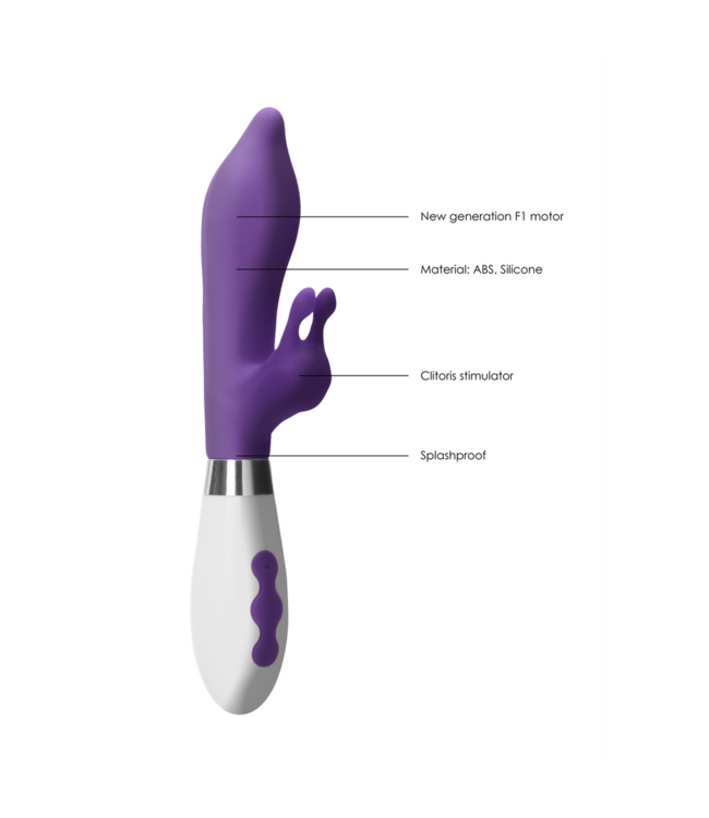 Luna by Shots Luna Rabbit Vibrator Paars - Oplaadbare Siliconen Met 2 Motoren & 10 Snelheden