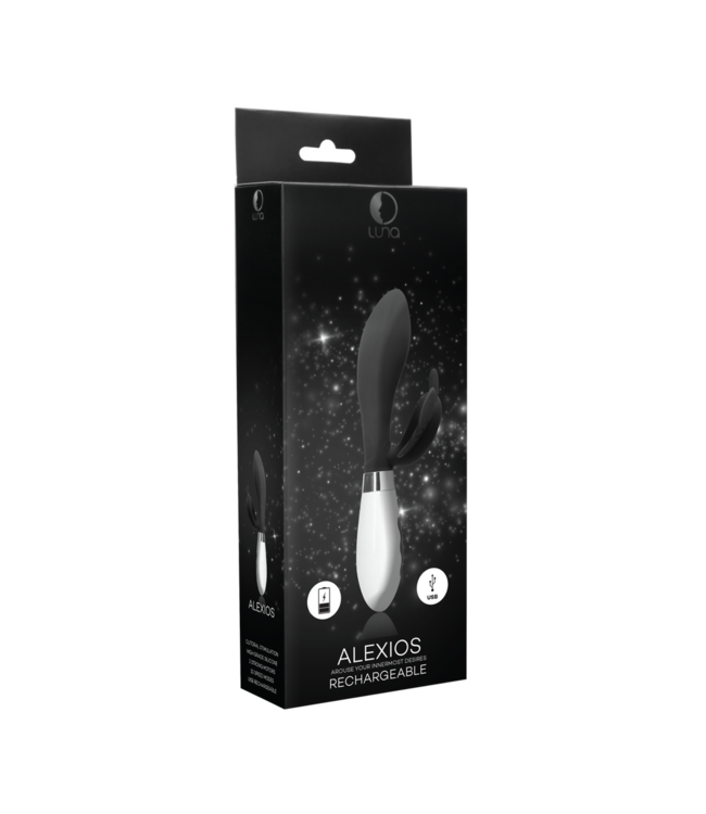 Luna by Shots ALEXIOS Black Rabbit Vibrator - Powerful G-Spot Pleasure & 10 Speeds