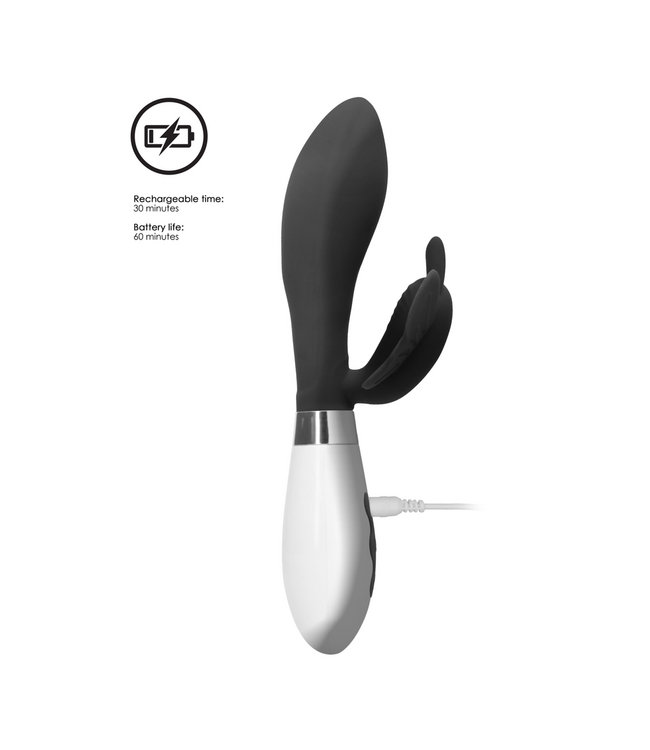 Luna by Shots Luna Duo Motor Rabbit Vibrator Zwart – Oplaadbare G-Spot Stimulator