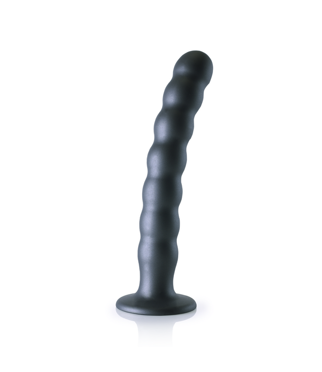 Ouch! Weicher Gunmetal G-Punkt-Dildo 8'' mit starkem Saugnapf