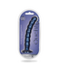 Ouch! Blue Metallic Beaded G-Spot Dildo with Suction Cup - 8" Silky Pleasure