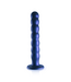 Ouch! Blauer Metallic G-Punkt-Dildo 15,2 cm – Weich mit Saugnapf