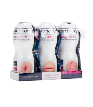 Shots Toys Easy Rider 3-Piece Masturbator Set for Ultimate Comfort & Pleasure