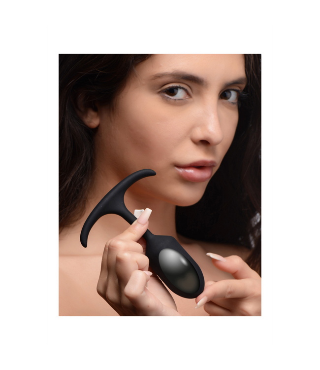 XR Brands Premium-Silikon-Analplug mit Gewicht & G-Pulse Vibrator-Dildo