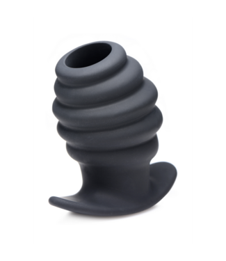 XR Brands Hohler Silikon-Analplug mit Rippen – 9,7 cm, groß für intensives Vergnügen