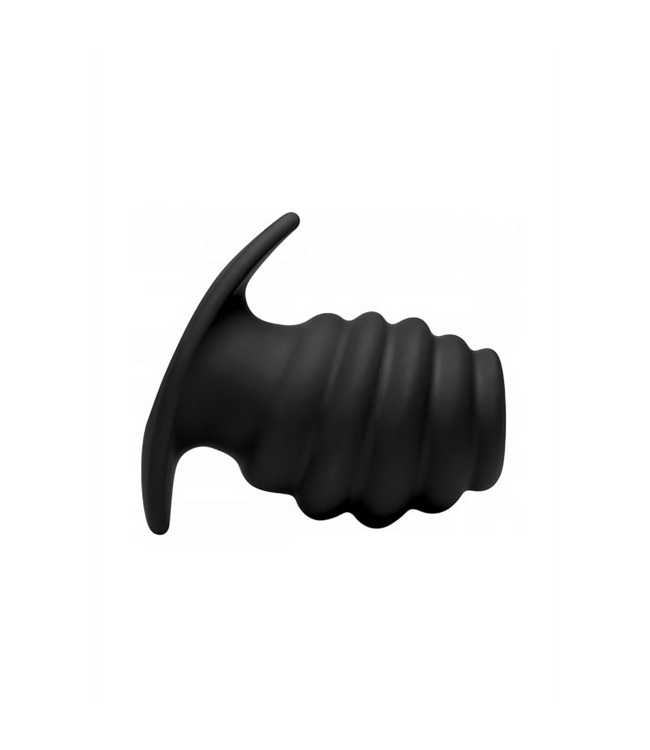 XR Brands Siliconen Geribbelde Hollow Buttplug Met Tunnel 9,7 cm Voor Anale Stimuli