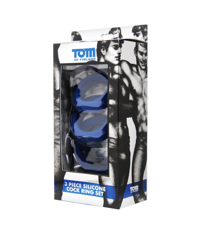 XR Brands 3-teiliges Silikon-Cockring-Set mit robustem Vorhängeschloss und 3 Schlüsseln