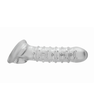 XR Brands Getextureerde Penis Sleeve Met Noppen En Ribbels Voor Verlenging En Stimulatie