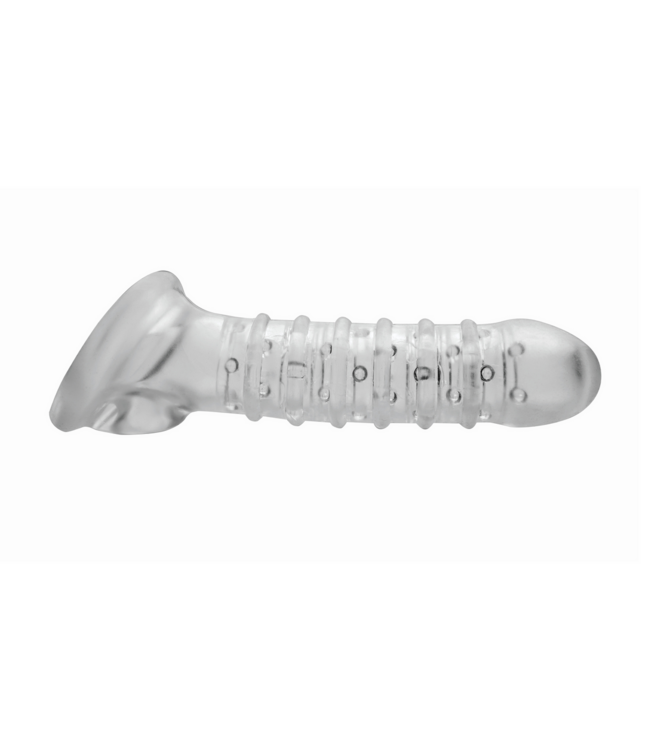 XR Brands Getextureerde Penis Sleeve Met Noppen En Ribbels Voor Verlenging En Stimulatie