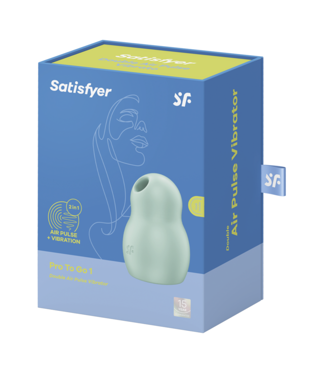 Satisfyer Pro To Go 1 Double Air Pulse Vibrator - Powerful & Waterproof Mint