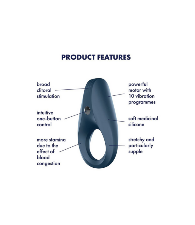 Satisfyer Satisfyer Power Ring Vibrerende Cockring Donkerblauw Voor Langdurig Plezier
