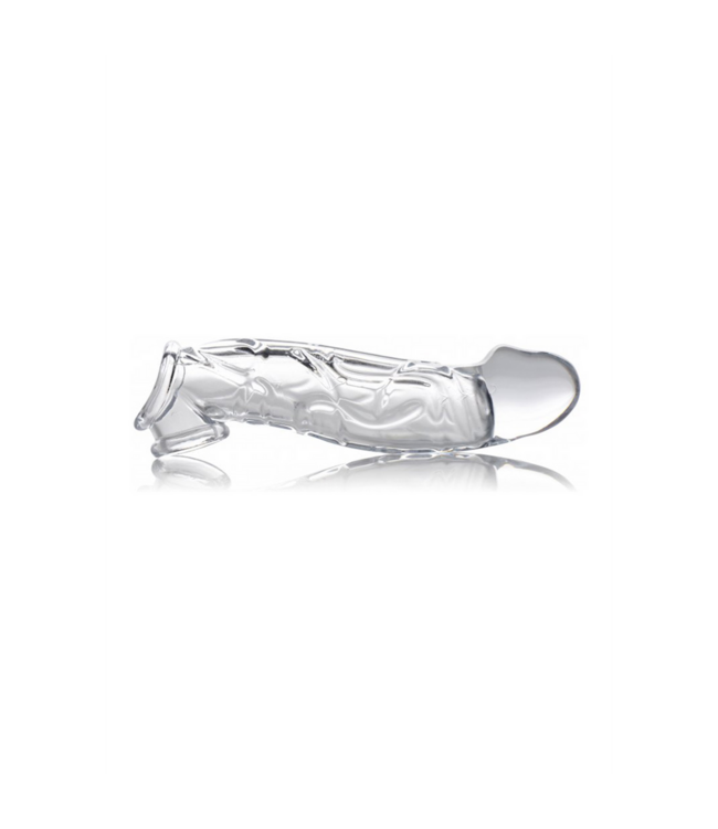XR Brands Penis Sleeve Transparant 2 cm Extra Lengte Met Realistische Structuur