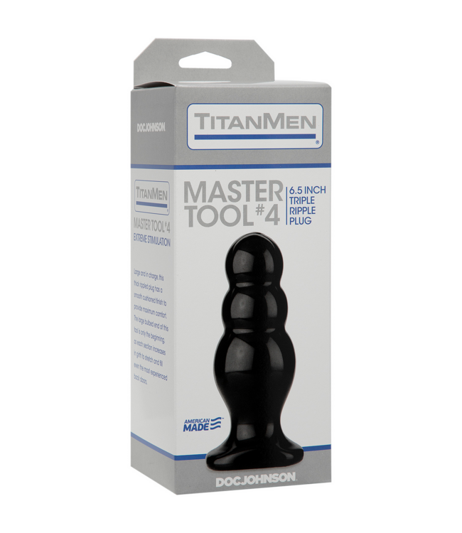 Doc Johnson TitanMen Master Tool #4 Butt Plug - 16.5 cm, Slim & Comfortable