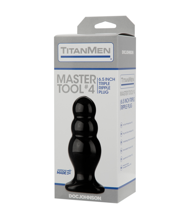 Doc Johnson TitanMen Master Tool Anal Plug #4 16,5 cm Slank Met Platte Basis