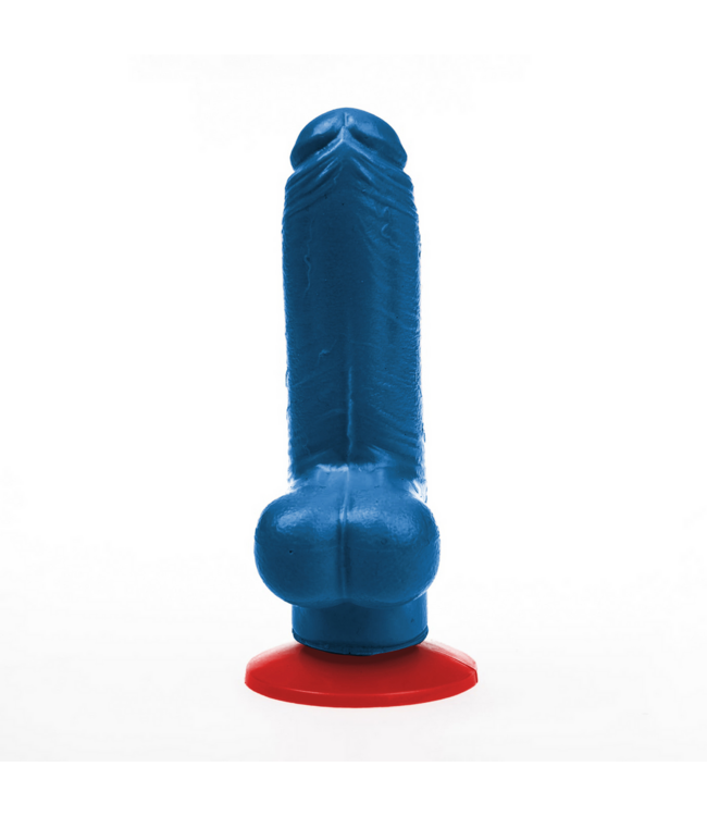 Fuck & Fist Realistic Blue Dildo with Balls - 10.5 cm Insertable Length